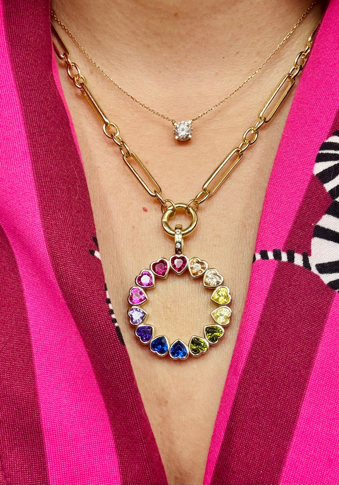 Rainbow Hearts Necklace 🩷❤️💛
