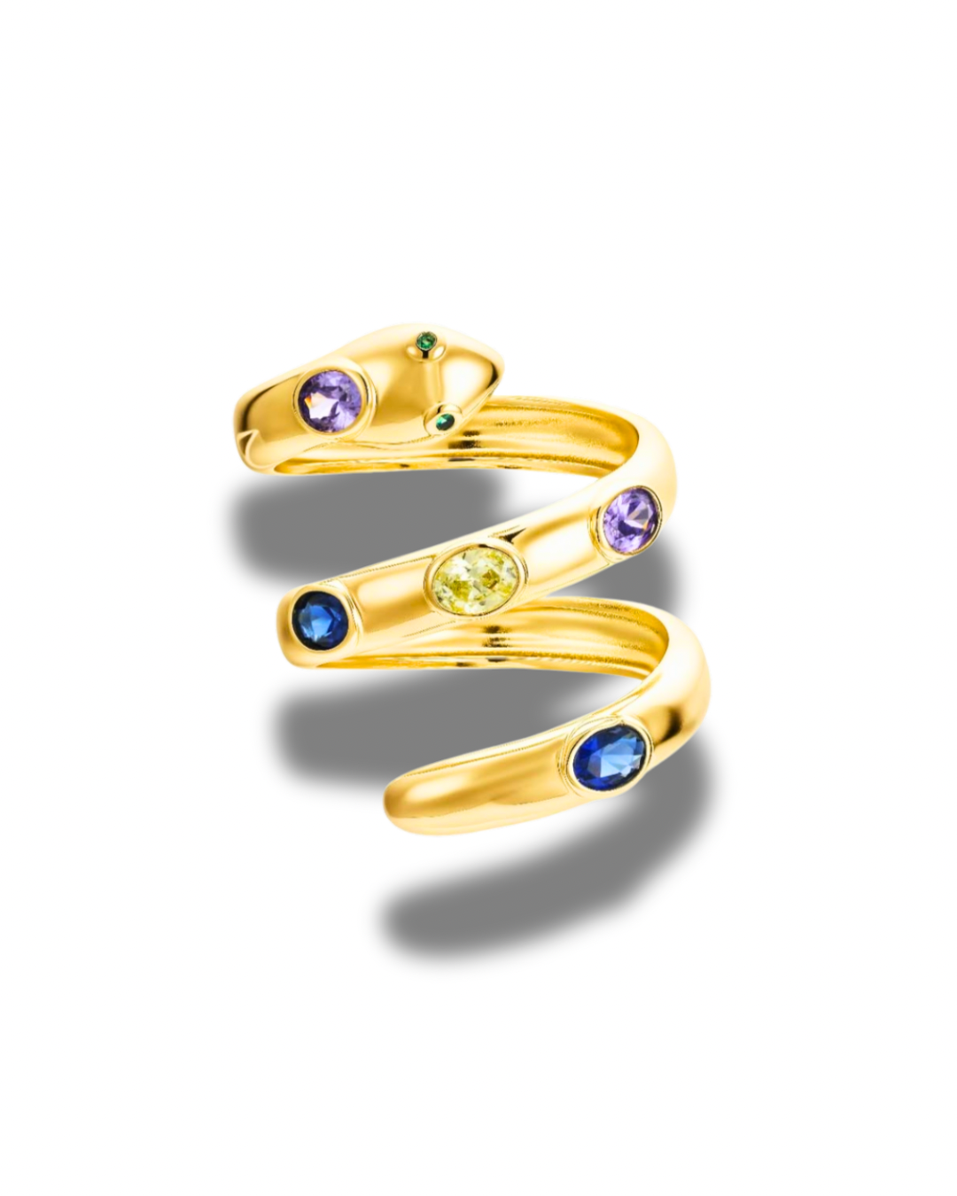 Gemstone Snake Ring (Adjustable)